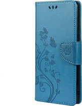 Mobigear Telefoonhoesje geschikt voor Samsung Galaxy A33 Hoesje | Mobigear Flowers Bookcase Portemonnee | Pasjeshouder voor 2 Pasjes | Telefoonhoesje voor Pinpas / OV Kaart / Rijbewijs - Blauw