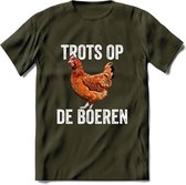 T-Shirt Knaller T-Shirt|Trots op de boeren / Boerenprotest / Steun de boer|Heren / Dames Kleding shirt Kip|Kleur Groen|Maat S