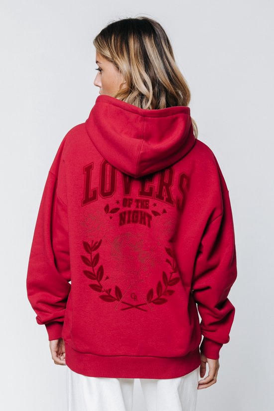 Colourful Rebel Lovers Of The Night Hoodie Rood Dames - Oversized Fit -  Polyester - S | bol.com