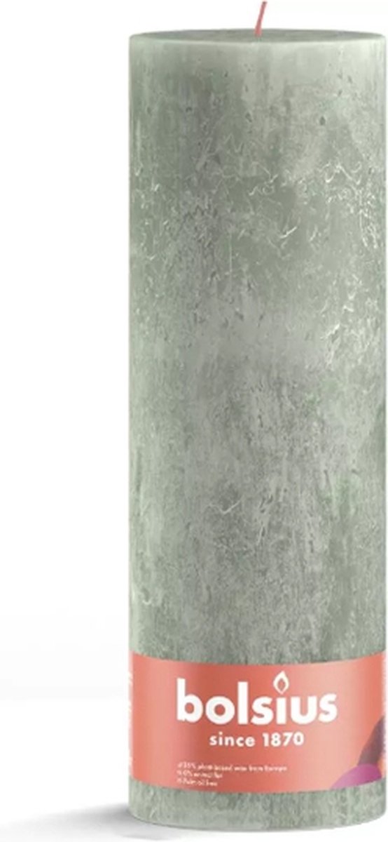 4 stuks Bolsius jade groen rustiek stompkaarsen 300/100 (200 uur) Eco Shine Jade Green