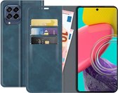 Just in Case Bookcase hoesje geschikt voor Samsung Galaxy M53 - Effen Blauw - Kunstleer