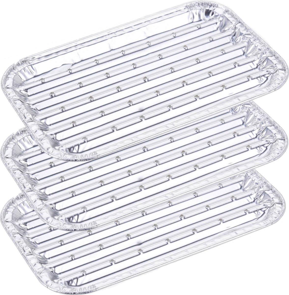 Set van 15x stuks barbecue grillschalen rechthoekig 11 x 18 cm - Vlees grillen - BBQ rooster