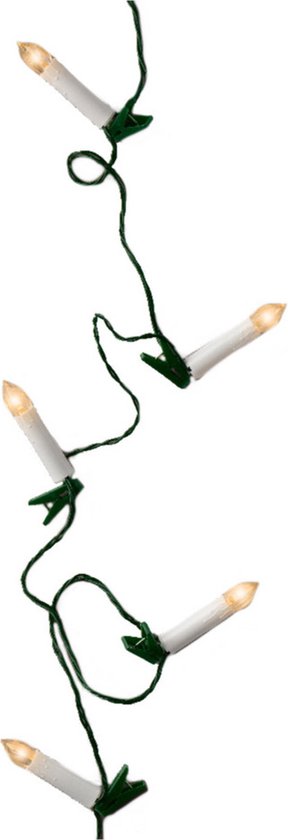 Lumineo Kerstboomverlichting - lichtsnoer - 30 kaarsen - warm wit - 725 cm - kerstversiering