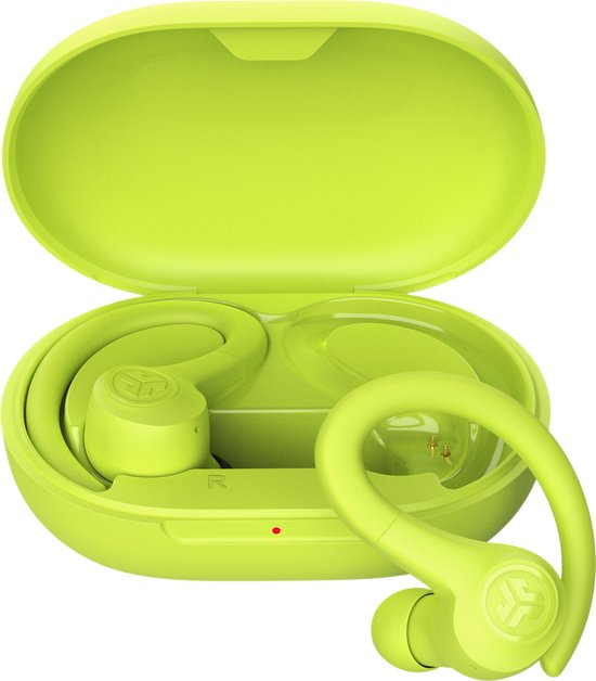 JLAB GO Air Sport oordopjes - bluetooth oordopjes met touch bediening – 32 uur speeltijd - IP55 Waterbestendig - Aanpasbare EQ3 instellingen - Neon geel