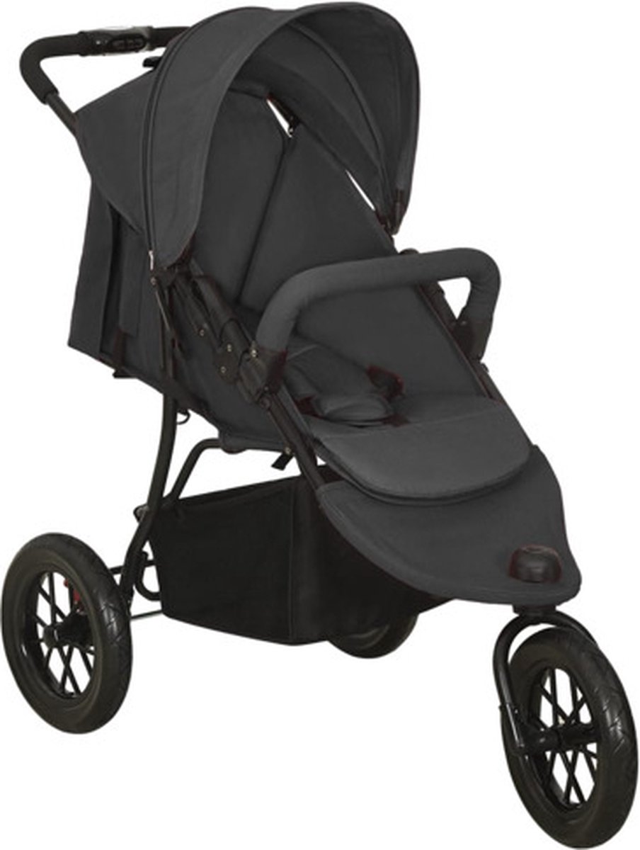 vidaXL Kinderwagen staal antracietkleurig vidaXL Kinderwagen staal antracietkleurig