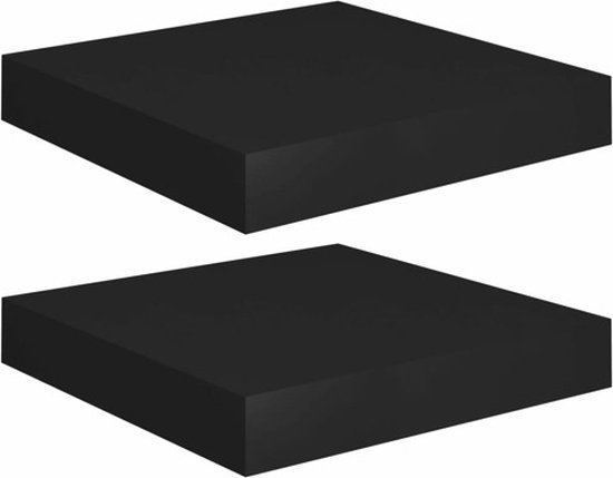 vidaXL flottantes 2 pcs 23 x 23,5 x 3,8 cm MDF Noir