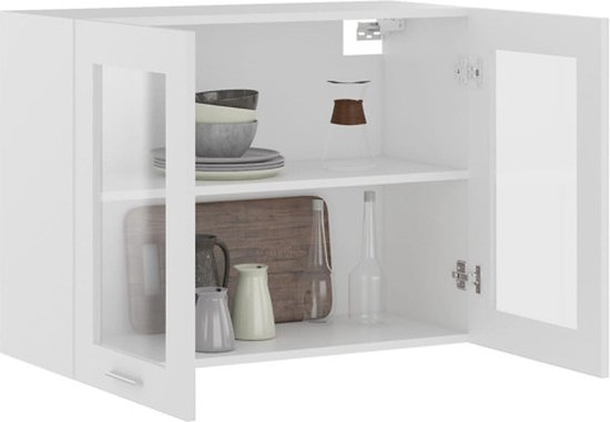 vidaXL Armoire suspendue Blanc 80x31x60 cm Aggloméré - Armoire suspendue - Armoires suspendues - Armoire suspendue - Armoires suspendues