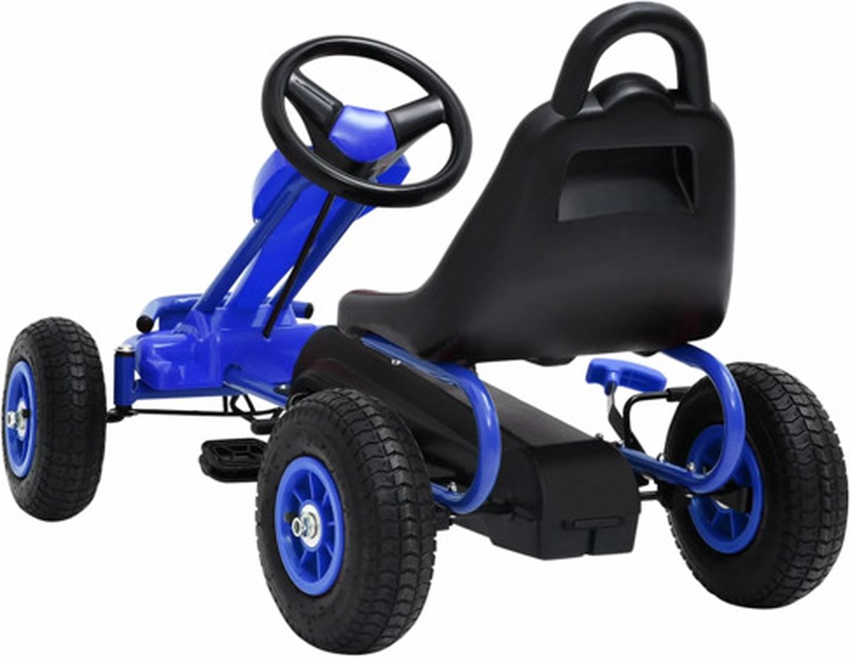 vidaXL Skelter met pedalen en pneumatische banden blauw — afbeelding 3