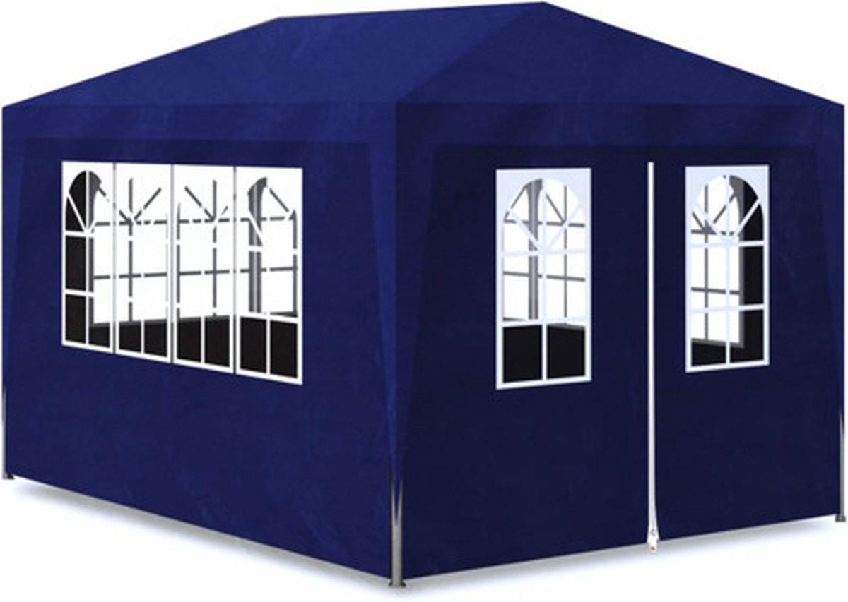 vidaXL partytent blauw - 4 zijwanden - 3 x 4 m