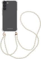 iMoshion Hoesje Geschikt voor Samsung Galaxy S22 Plus Hoesje Met Koord - iMoshion Backcover met koord + armband - Parels - transparant
