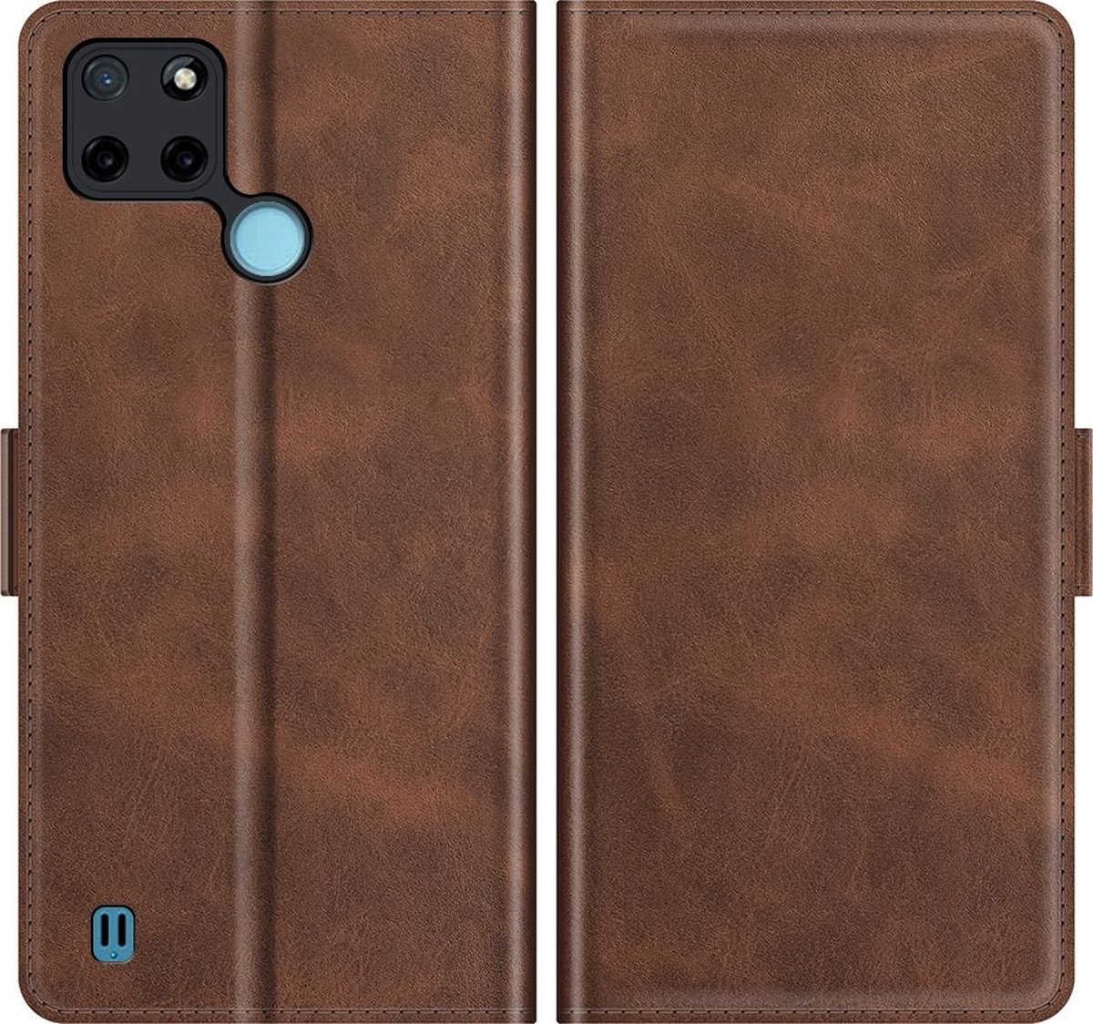 Mobigear Telefoonhoesje geschikt voor Realme C21Y Hoesje | Mobigear Slim Magnet Bookcase Portemonnee | Pasjeshouder voor 3 Pasjes | Telefoonhoesje voor Pinpas / OV Kaart / Rijbewijs - Bruin