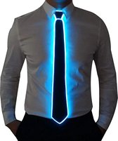 LED stropdas - Verkleedaccessoires - 1 AAA-batterij - Polyester - blauw - Oud en nieuw - Nieuwjaar