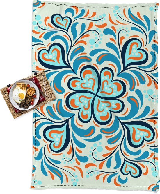 Couverture De Plage Imperméable Kujinova - 210x200 Cm - Dégradé Bleu - Parfaite Pour Camping, Pique-nique Et Plage
