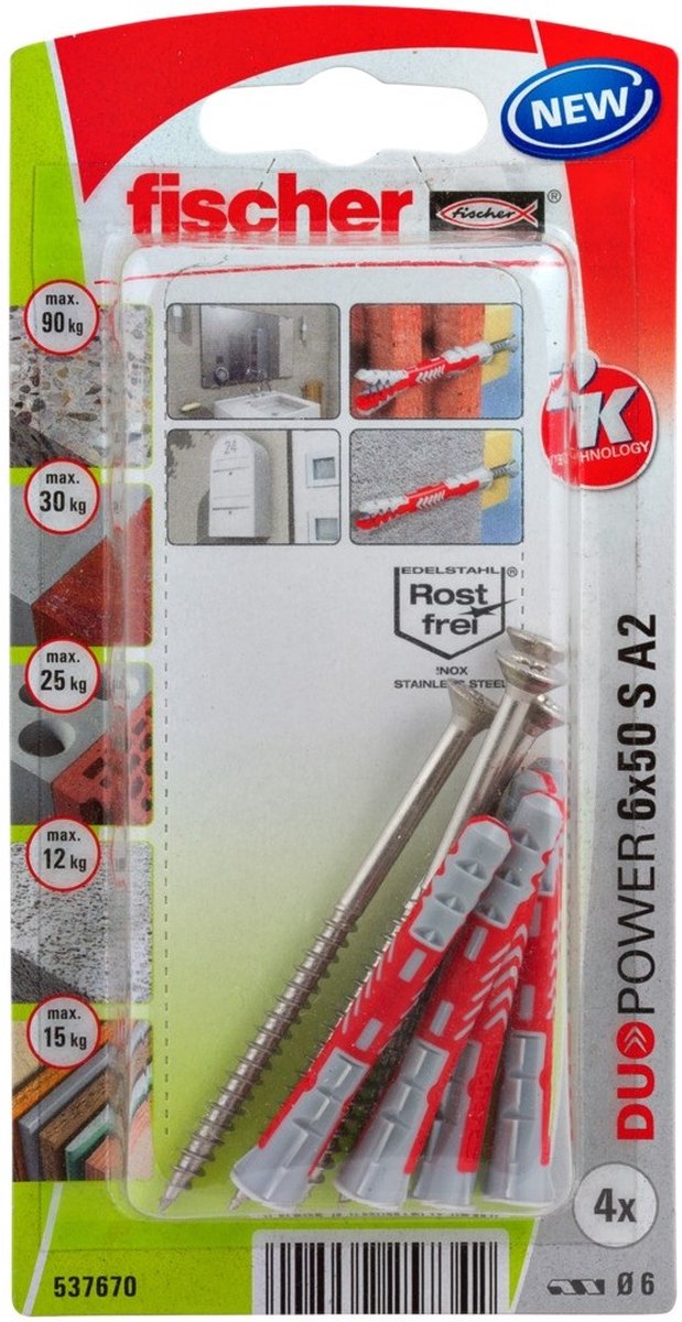 Fischer Universeelplug met schroef - 6x50mm