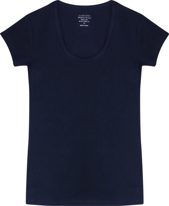 Claesen's® - Dames T-Shirt SS - Donkerblauw - 5% Lycra - 95% Katoen
