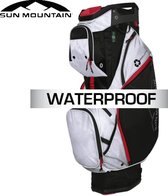Sun Mountain H2NO ECO Lite Waterproof 14-Vaks Cartbag, zwart/wit/rood