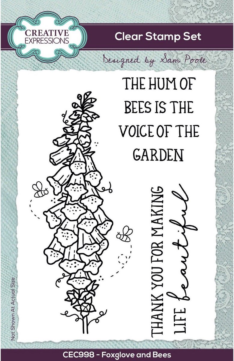 Creative Expressions Clear Stamp Set Foxglove and Bees 15,