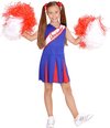Widmann - Cheerleader Kostuum - Amerikaanse Cheerleader Blauw / Rood - Meisje - Blauw, Rood - Maat 128 - Carnavalskleding - Verkleedkleding