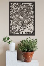 Houten Stadskaart Leiden Zwart Mdf 30x40cm Wanddecoratie Voor Aan De Muur City Shapes