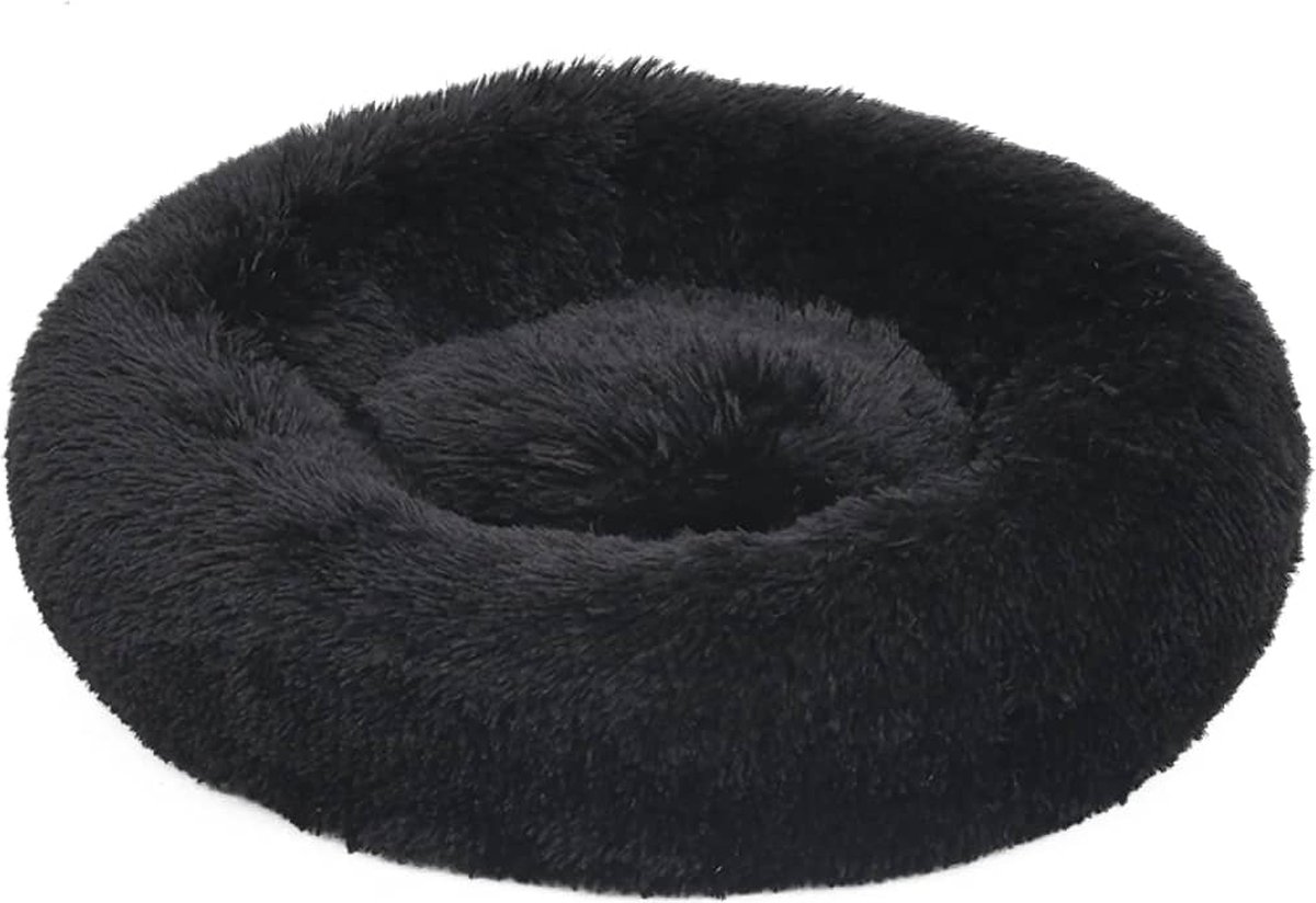 vidaXL Honden-/kattenkussen wasbaar 90x90x16 cm pluche zwart