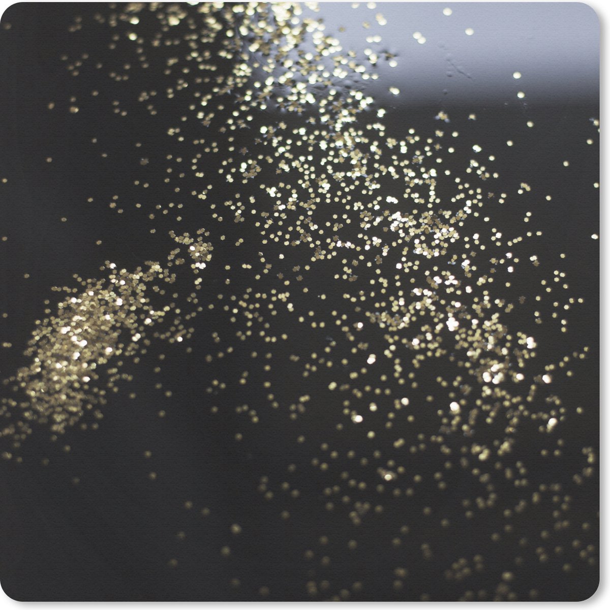 Muismat 20x20 cm - Mousepad Marmer - Glitter - Goud - Zwart - Muismatten