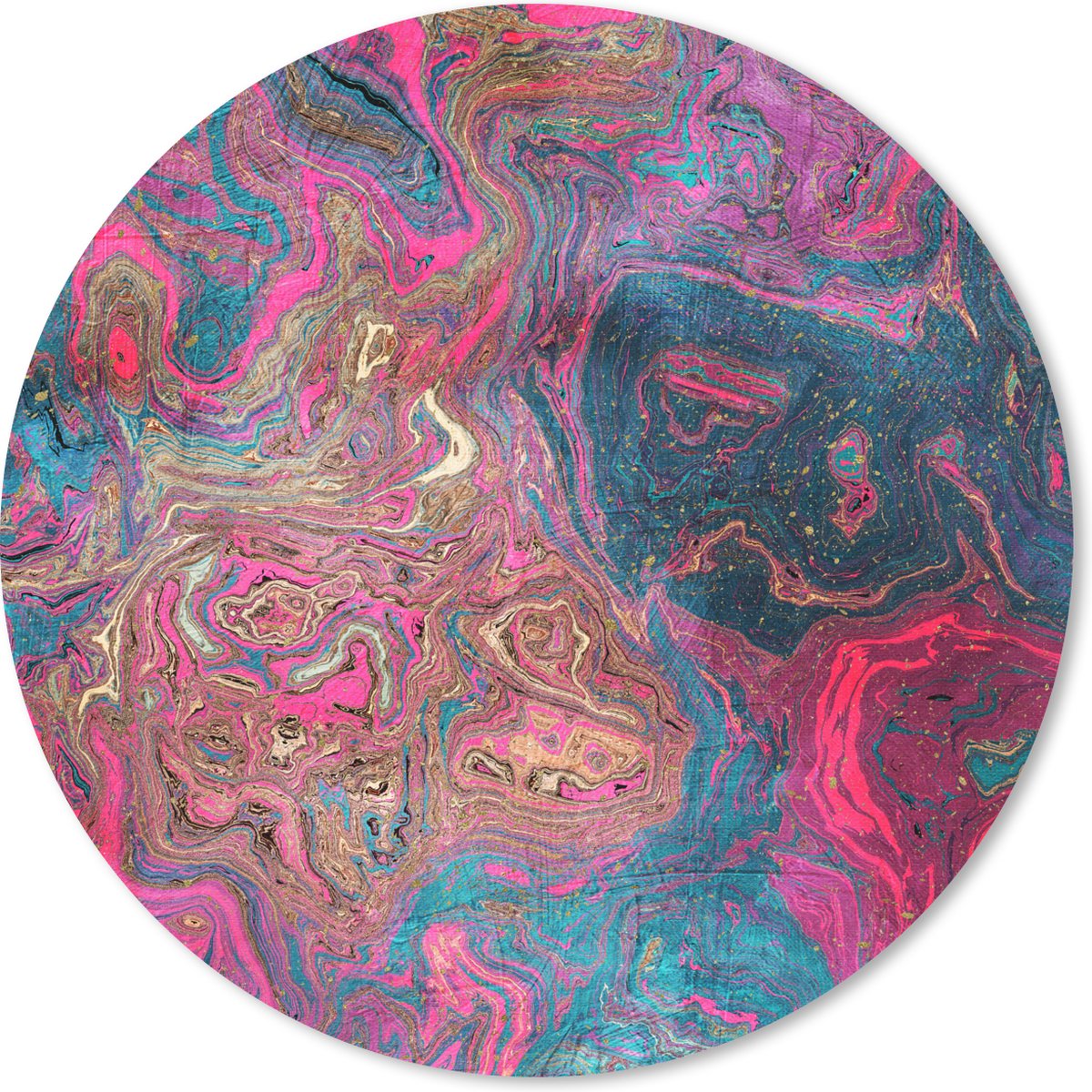 Muismat rond 40x40 cm - Mousepad Marmer - Verf - Vormen - Ronde muismatten