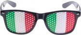 Zwarte Italie vlag bril voor volwassenen - Supporters verkleed accessoires