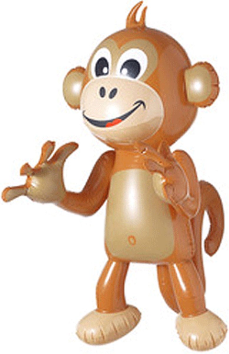 Opblaasbaar aapje - bruin - 50 cm - opblaasartikelen van dieren - apen - jungle - party