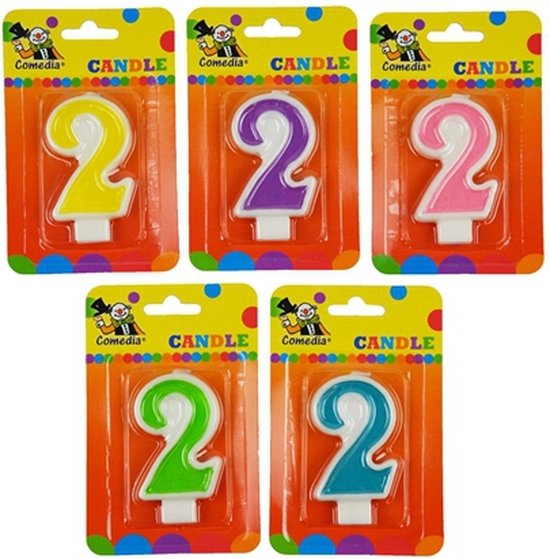 Bougie numéro 2 ans violet