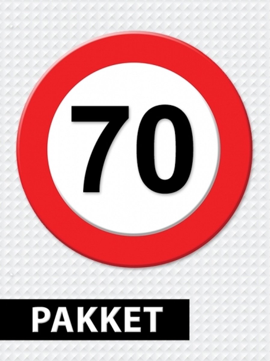 Shoppartners Verkeersbord 70 jaar - Feestartikelen pakket voor verjaardag