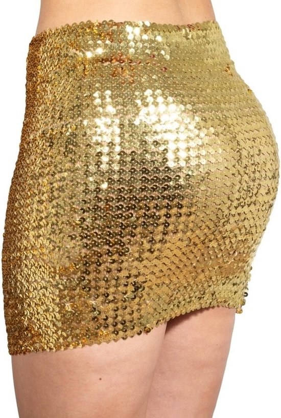 Gouden glitter pailletten disco rokje Gouden glitter carnaval/ kleding | bol.com