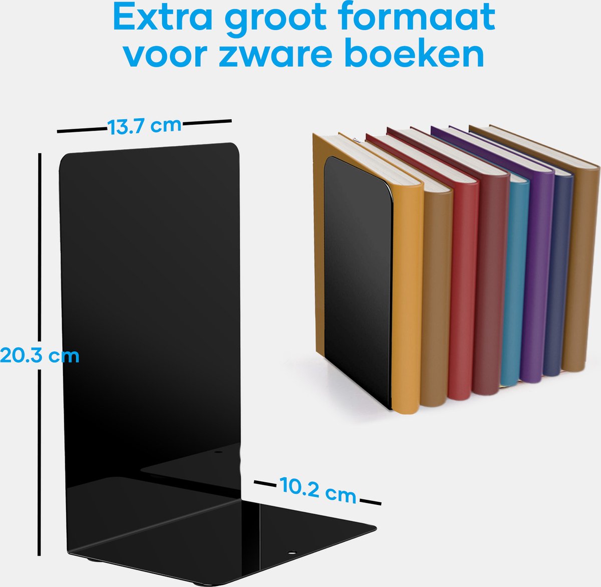 Officemate Bookends, Heavy Weighted 10 Steel, Black (93182