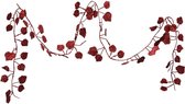 Kerstboom guirlande / slinger met rode bladeren 200 cm - Kerstslingers/kerst guirlandes