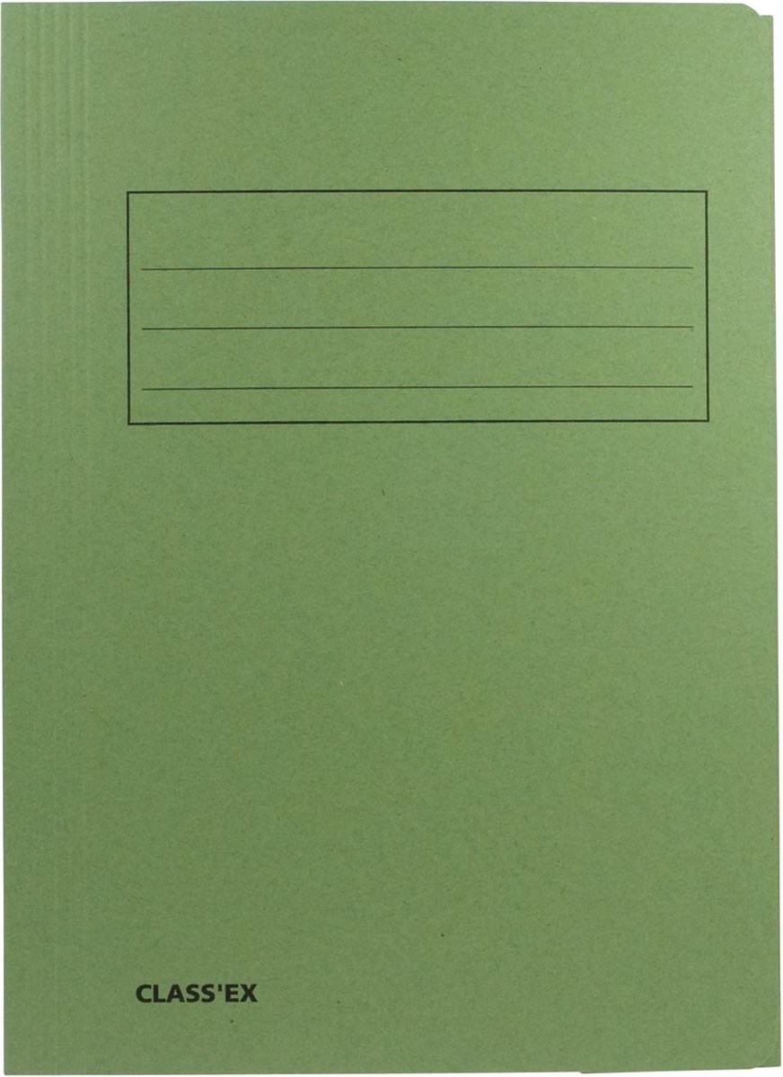 Class'ex dossiermap, 3 kleppen ft 23,7 x 34,7 cm (voor ft folio), groen 50 stuks