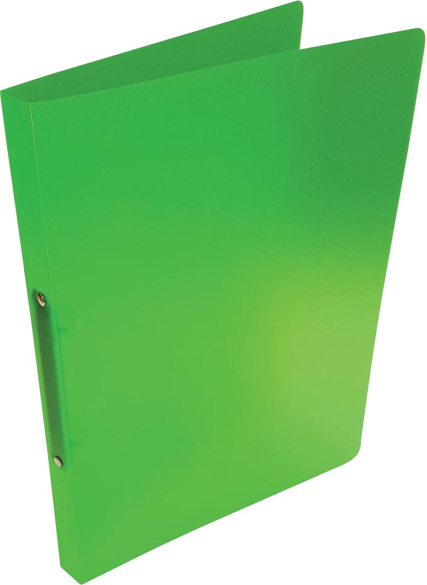 Alpha ringmap, voor ft A4, uit PP, 2 ringen van 16 mm, transparant groen 25 stuks