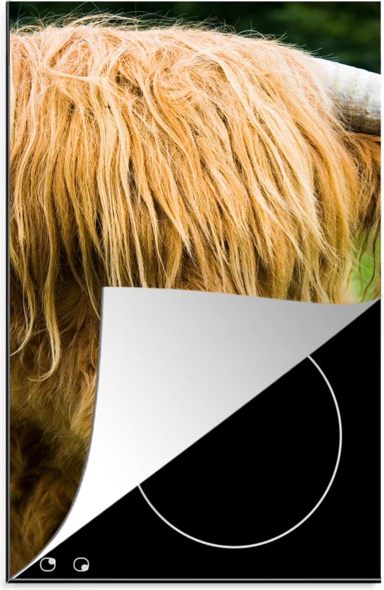KitchenYeah® Inductie beschermer 30x52 cm - Schotse Hooglander - Koeienkop - Portret - Kookplaataccessoires - Afdekplaat voor kookplaat - Inductiebeschermer - Inductiemat - Inductieplaat mat