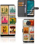 Telefoonhoesje Nokia G50 Flipcover Design Postzegels