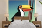 Behang - Fotobehang Een vector illustratie van een toekan - Breedte 280 cm x hoogte 280 cm