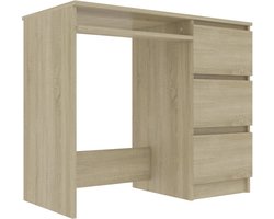 vidaXL - Bureau - 90x45x76 - cm - bewerkt - hout - sonoma - eikenkleurig