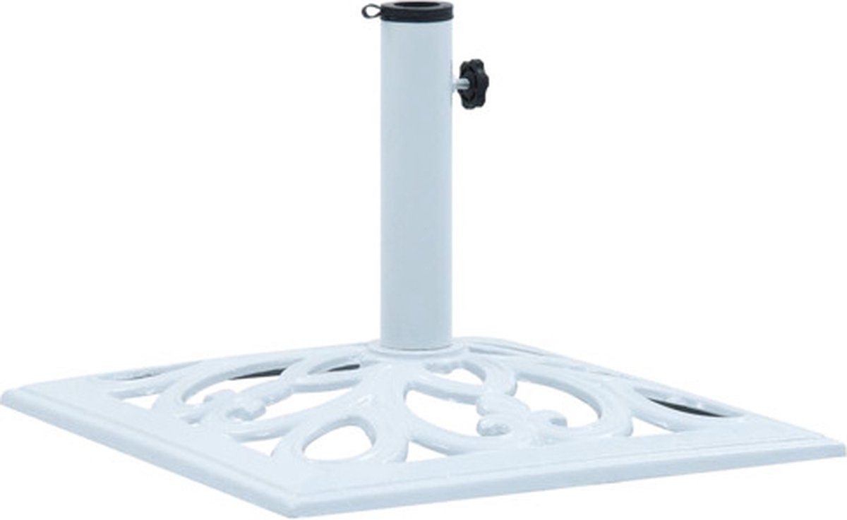 Bol.com vidaXL - Parasolvoet - 12 - kg - 49 - cm - gietijzer - wit aanbieding