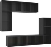 vidaXL-4-delige-Tv-meubelset-spaanplaat-hoogglans-zwart