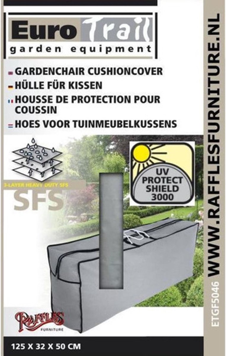 vertaler Communicatie netwerk campagne Eurotrail Draagtas voor tuinmeubelkussen SFS - 125*32*50cm - Grijs | bol.com