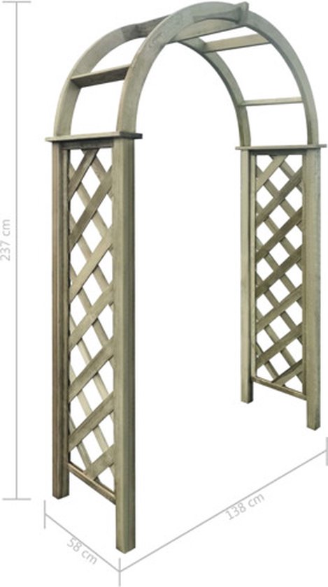 vidaXL - Tuinboog - geïmpregneerd - grenenhout - groen