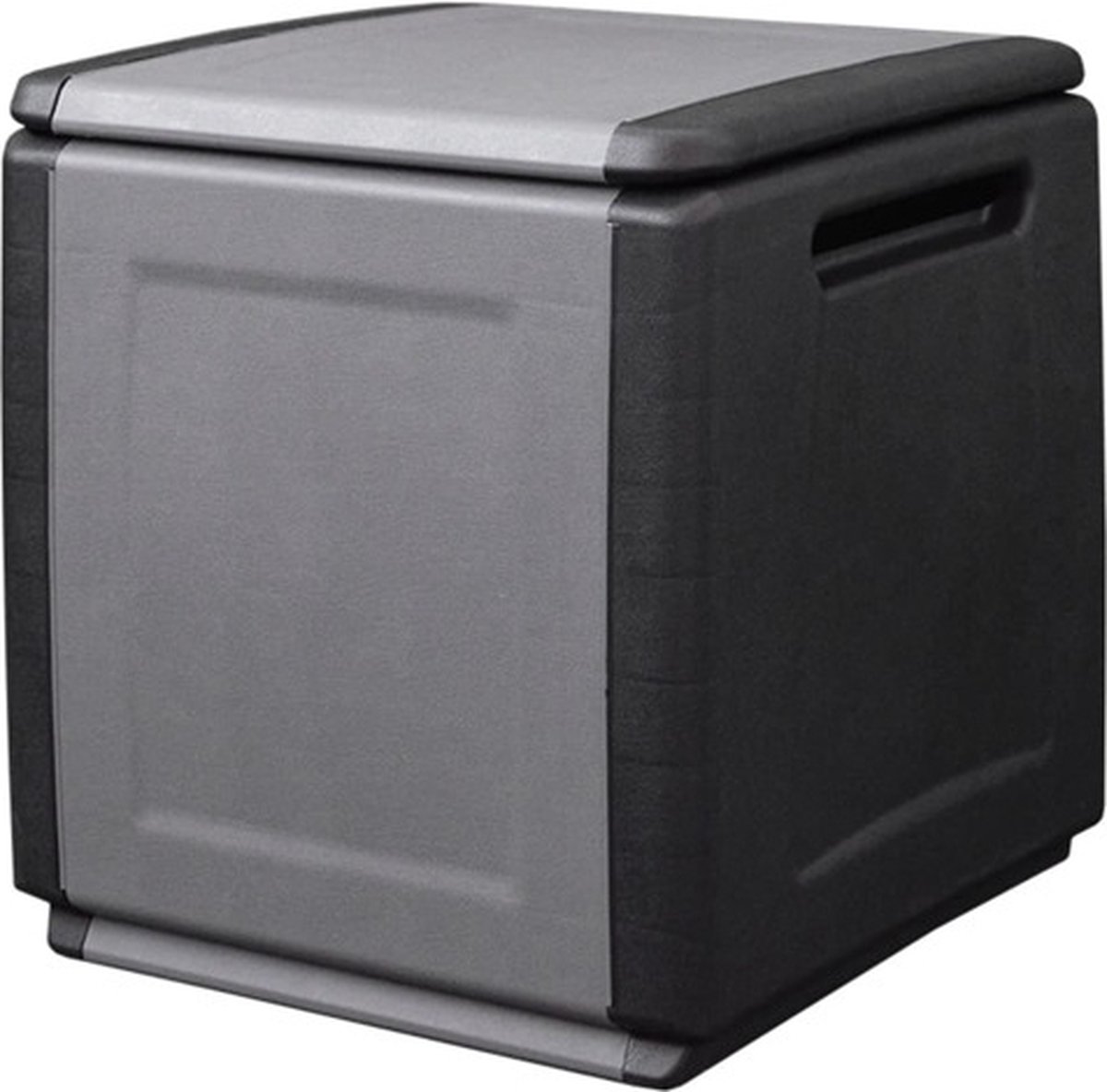 vidaXL - Tuinbox - 130 - L - 54x53x57 - cm - donkergrijs - en - zwart
