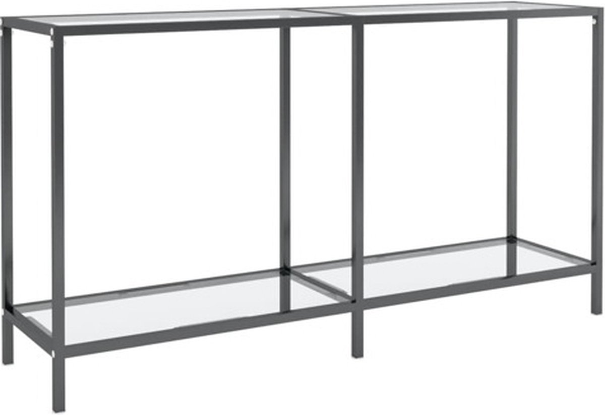 vidaXL Wandtafel - 140x35x75,5 - cm - gehard - glas - transparant Doorzichtig