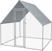 vidaXL-Buitenhok-voor-kippen-2x2x1,92-m-gegalvaniseerd-staal