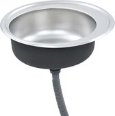 Quadri Newport II Zwart 1,5 Spoelbak Graniet Opbouw En Onderbouw Spoelbak 555x460mm Met Zwart Plug 1208957861