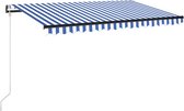 vidaXL Auvent Automatique Rétractable 400x350 cm Bleu et Blanc