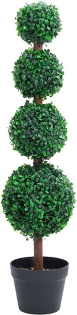 vidaXL Kunstplant - met - pot - buxus - bolvorming - 90 - cm - groen