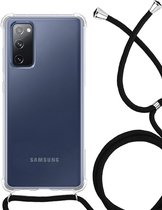 Hoesje Geschikt voor Samsung S20 FE Hoesje Shockproof Case Siliconen Hoes Met Koord - Transparant